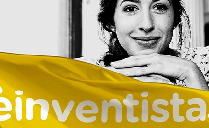Girl with a yellow flag with